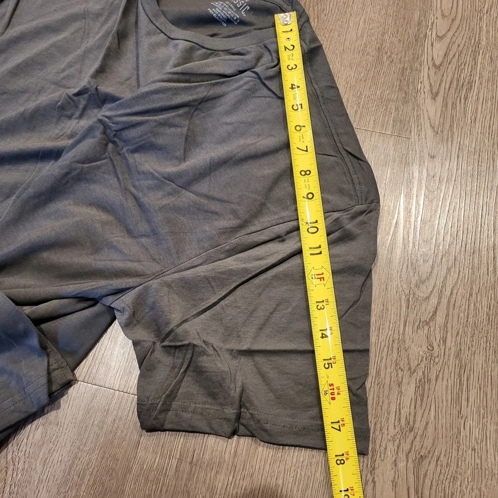 New True Classic Crew Neck Short Sleeve Men's T-shirt Gray -2XL‎